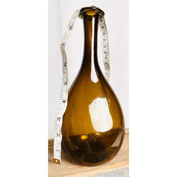 Blenko CW 12 Amber Glass Handblown Bottles, Wine decanters - Picture 5 of 10